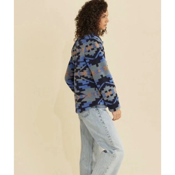 Pendleton 193 Angelica Snap Front Southwest Aztec Berber Fleece Jacket M - Picture 2 of 15